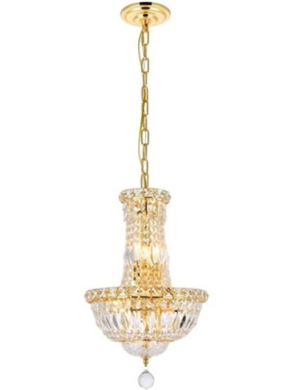 Elegant Lighting 2528D12G/RC Royal Cut Clear Crystal Two Tier Chandelier